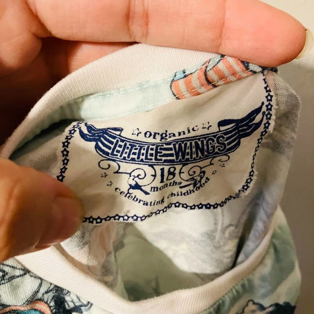 Paper Wings Pirate Ship Sea Monster Shirt Organic 18m Light Wings